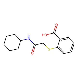 2-{[2-(Cyclohexylamino)-2-oxoethyl]thio}benzoic acid structure