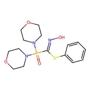 phenyl 1-dimorpholin-4-ylphosphoryl-N-hydroxymethanimidothioate structure
