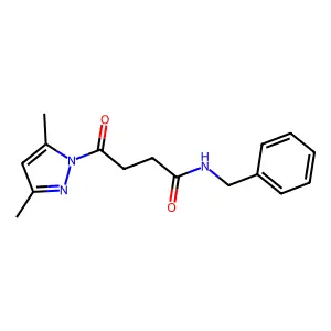 N-benzyl-4-(3,5-dimethyl-1H-pyrazol-1-yl)-4-oxobutanamide structure