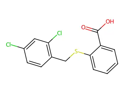 2-[(2,4-Dichlorobenzyl)sulfanyl]benzenecarboxylic acid structure