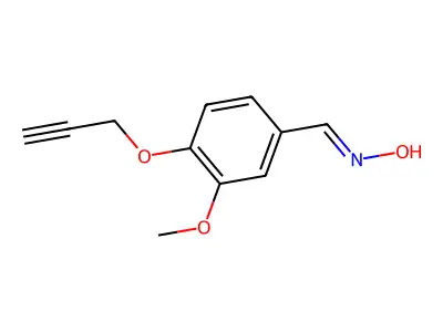N-{[3-methoxy-4-(prop-2-yn-1-yloxy)phenyl]methylidene}hydroxylamine structure