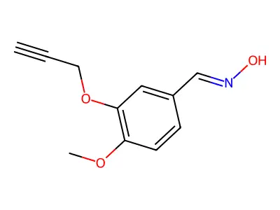 N-{[4-methoxy-3-(prop-2-yn-1-yloxy)phenyl]methylidene}hydroxylamine structure