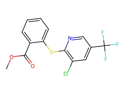 Methyl 2-{[3-chloro-5-(trifluoromethyl)-2-pyridinyl]sulfanyl}benzenecarboxylate structure