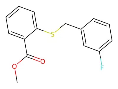 Methyl 2-[(3-fluorobenzyl)sulfanyl]benzenecarboxylate structure