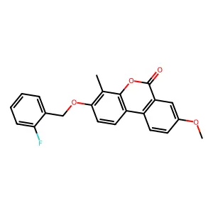 3-[(2-fluorobenzyl)oxy]-8-methoxy-4-methyl-6H-benzo[c]chromen-6-one structure