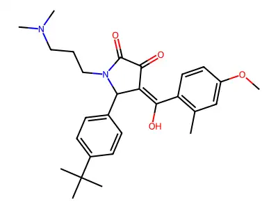 5-(4-tert-butylphenyl)-1-[3-(dimethylamino)propyl]-3-hydroxy-4-(4-methoxy-2-methylbenzoyl)-2,5-dihydro-1H-pyrrol-2-one structure