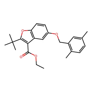 Ethyl 2-tert-butyl-5-[(2,5-dimethylphenyl)methoxy]-1-benzofuran-3-carboxylate structure