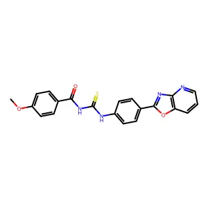 4-methoxy-N-[[4-([1,3]oxazolo[4,5-b]pyridin-2-yl)phenyl]carbamothioyl]benzamide structure