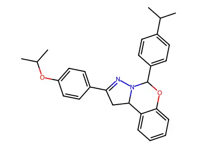 2-[4-(propan-2-yloxy)phenyl]-5-[4-(propan-2-yl)phenyl]-1,10b-dihydropyrazolo[1,5-c][1,3]benzoxazine structure