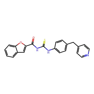 N-[[4-(pyridin-4-ylmethyl)phenyl]carbamothioyl]-1-benzofuran-2-carboxamide structure