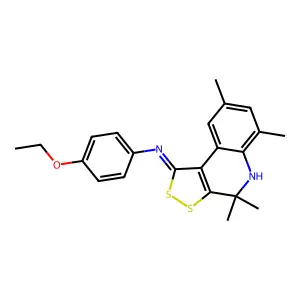 4-ethoxy-N-[(1Z)-4,4,6,8-tetramethyl-4,5-dihydro-1H-[1,2]dithiolo[3,4-c]quinolin-1-ylidene]aniline structure