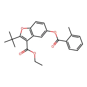 Ethyl 2-tert-butyl-5-(2-methylbenzoyl)oxy-1-benzofuran-3-carboxylate structure