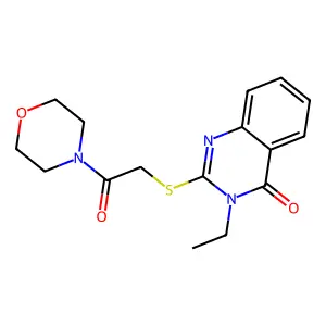 3-Ethyl-2-(2-morpholin-4-yl-2-oxoethyl)sulfanylquinazolin-4-one structure