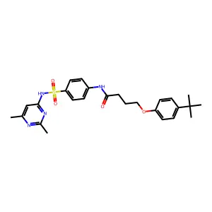 4-(4-tert-butylphenoxy)-N-{4-[(2,6-dimethylpyrimidin-4-yl)sulfamoyl]phenyl}butanamide structure