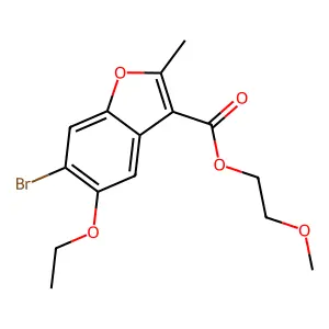2-Methoxyethyl 6-bromo-5-ethoxy-2-methyl-1-benzofuran-3-carboxylate structure