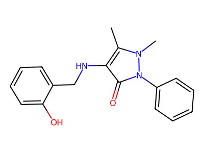 4-[(2-hydroxybenzyl)amino]-1,5-dimethyl-2-phenyl-1,2-dihydro-3H-pyrazol-3-one structure