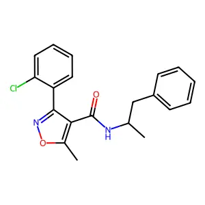 3-(2-chlorophenyl)-5-methyl-N-(1-phenylpropan-2-yl)-1,2-oxazole-4-carboxamide structure