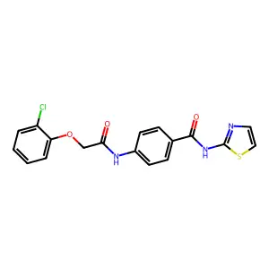 4-[[2-(2-chlorophenoxy)acetyl]amino]-N-(1,3-thiazol-2-yl)benzamide structure