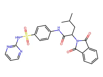 2-(1,3-dioxo-1,3-dihydro-2H-isoindol-2-yl)-4-methyl-N-[4-(pyrimidin-2-ylsulfamoyl)phenyl]pentanamide structure