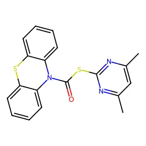 4,6-Dimethylpyrimidin-2-ylthio phenothiazin-10-yl ketone structure