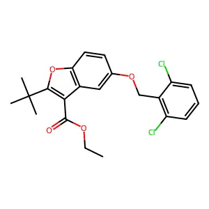 Ethyl 2-tert-butyl-5-[(2,6-dichlorophenyl)methoxy]-1-benzofuran-3-carboxylate structure