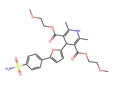 bis(2-methoxyethyl) 2,6-dimethyl-4-[5-(4-sulfamoylphenyl)furan-2-yl]-1,4-dihydropyridine-3,5-dicarboxylate structure