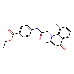 Ethyl 4-[[2-(2,8-dimethyl-4-oxoquinolin-1-yl)acetyl]amino]benzoate structure