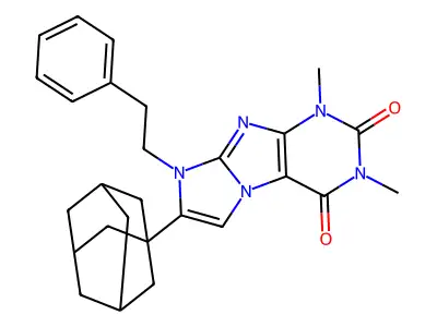 7-(1-Adamantyl)-2,4-dimethyl-6-(2-phenylethyl)purino[7,8-a]imidazole-1,3-dione structure