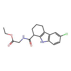 ethyl 2-(6-chloro-2,3,4,9-tetrahydro-1H-carbazole-1-carboxamido)acetate structure