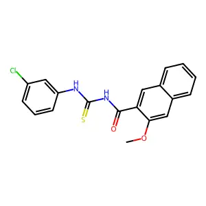 N-[(3-chlorophenyl)carbamothioyl]-3-methoxynaphthalene-2-carboxamide structure