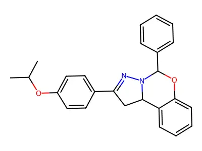 5-phenyl-2-[4-(propan-2-yloxy)phenyl]-1,10b-dihydropyrazolo[1,5-c][1,3]benzoxazine structure