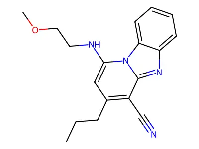 1-(2-Methoxyethylamino)-3-propylpyrido[1,2-a]benzimidazole-4-carbonitrile structure