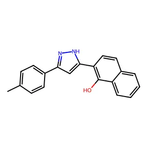 2-(5-(p-tolyl)-1H-pyrazol-3-yl)naphthalen-1-ol structure