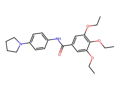 3,4,5-triethoxy-N-(4-(pyrrolidin-1-yl)phenyl)benzamide structure