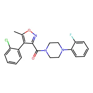 [4-(2-chlorophenyl)-5-methyl-1,2-oxazol-3-yl]-[4-(2-fluorophenyl)piperazin-1-yl]methanone structure