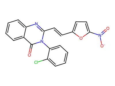 3-(2-chlorophenyl)-2-[(E)-2-(5-nitrofuran-2-yl)ethenyl]quinazolin-4-one structure