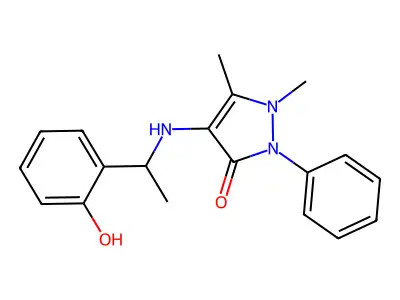 4-[1-(2-Hydroxyphenyl)ethylamino]-1,5-dimethyl-2-phenylpyrazol-3-one structure