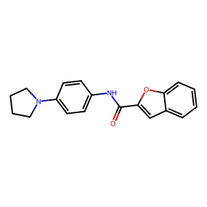 N-(4-pyrrolidin-1-ylphenyl)-1-benzofuran-2-carboxamide structure