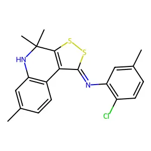 2-chloro-5-methyl-N-[(1Z)-4,4,7-trimethyl-4,5-dihydro-1H-[1,2]dithiolo[3,4-c]quinolin-1-ylidene]aniline structure