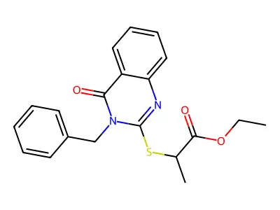Ethyl 2-(3-benzyl-4-oxoquinazolin-2-yl)sulfanylpropanoate structure