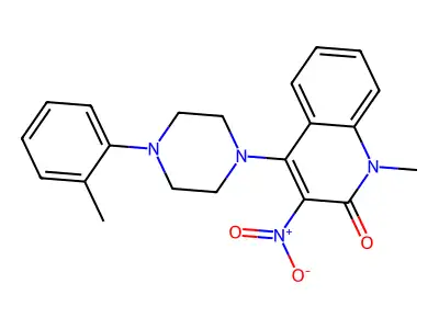 1-Methyl-4-[4-(2-methylphenyl)piperazin-1-yl]-3-nitroquinolin-2-one structure