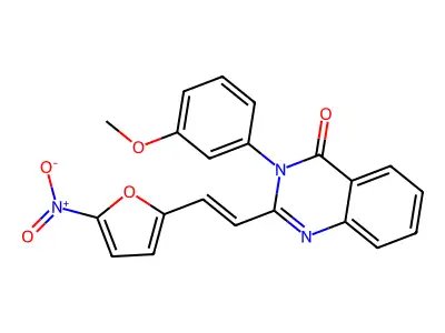 3-(3-methoxyphenyl)-2-[(E)-2-(5-nitrofuran-2-yl)ethenyl]quinazolin-4-one structure