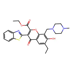 ethyl 3-(1,3-benzothiazol-2-yl)-6-ethyl-7-hydroxy-8-[(4-methylpiperazin-1-yl)methyl]-4-oxo-4H-chromene-2-carboxylate structure