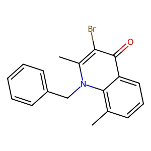 1-Benzyl-3-bromo-2,8-dimethylquinolin-4-one structure