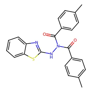 N'-(1,3-benzothiazol-2-yl)-4-methyl-N-[(4-methylphenyl)carbonyl]benzohydrazide structure