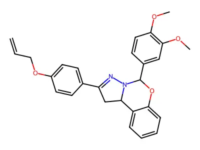 2-[4-(allyloxy)phenyl]-5-(3,4-dimethoxyphenyl)-1,10b-dihydropyrazolo[1,5-c][1,3]benzoxazine structure