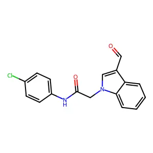 N-(4-chlorophenyl)-2-(3-formyl-1H-indol-1-yl)acetamide structure