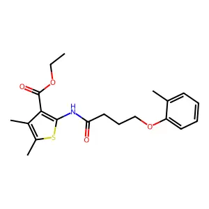 Ethyl 4,5-dimethyl-2-[4-(2-methylphenoxy)butanoylamino]thiophene-3-carboxylate structure