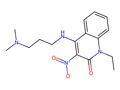 4-[3-(Dimethylamino)propylamino]-1-ethyl-3-nitroquinolin-2-one structure