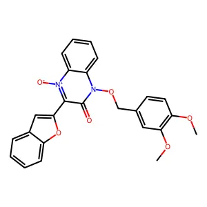 3-(1-benzofuran-2-yl)-1-[(3,4-dimethoxyphenyl)methoxy]-4-oxidoquinoxalin-4-ium-2-one structure